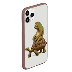 Чехол iPhone 11 Pro матовый Тише едешь А впрочем, цвет: 3D-коричневый — фото 2