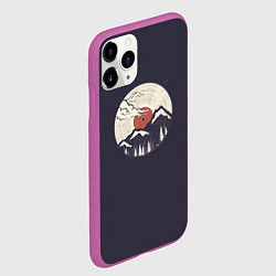 Чехол iPhone 11 Pro матовый Mountain Vinyl Record, цвет: 3D-фиолетовый — фото 2