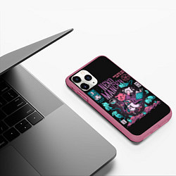 Чехол iPhone 11 Pro матовый Cat Necromancer, цвет: 3D-малиновый — фото 2