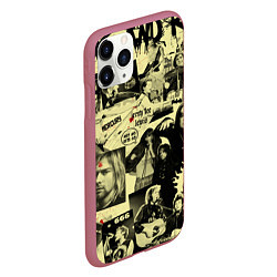 Чехол iPhone 11 Pro матовый РОК КУМИРЫ, цвет: 3D-малиновый — фото 2