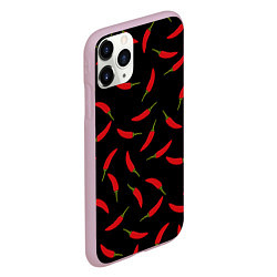 Чехол iPhone 11 Pro матовый Chili peppers, цвет: 3D-розовый — фото 2