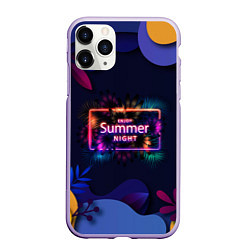 Чехол iPhone 11 Pro матовый Летняя тропическая ночь, цвет: 3D-светло-сиреневый