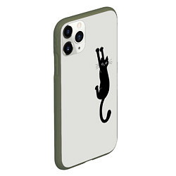 Чехол iPhone 11 Pro матовый Испуганный кот, цвет: 3D-темно-зеленый — фото 2