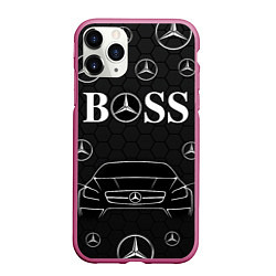 Чехол iPhone 11 Pro матовый BOSS MERCEDES-BENZ, цвет: 3D-малиновый