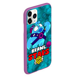 Чехол iPhone 11 Pro матовый Brawl StarsSqueak, цвет: 3D-фиолетовый — фото 2