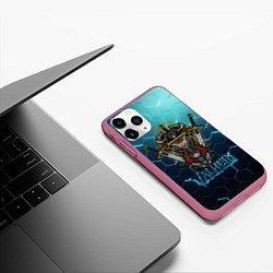 Чехол iPhone 11 Pro матовый Valheim Neon Samurai, цвет: 3D-малиновый — фото 2