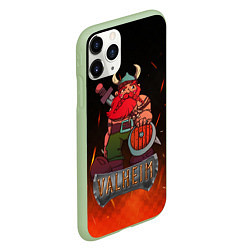 Чехол iPhone 11 Pro матовый Valheim викинг в огне, цвет: 3D-салатовый — фото 2
