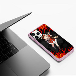 Чехол iPhone 11 Pro матовый Genshin Impact - Klee, цвет: 3D-розовый — фото 2