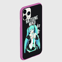 Чехол iPhone 11 Pro матовый Hatsune Miku Хацунэ Мику, цвет: 3D-фиолетовый — фото 2
