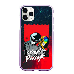 Чехол iPhone 11 Pro матовый DAFT PUNK MUSIC, цвет: 3D-сиреневый