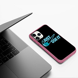 Чехол iPhone 11 Pro матовый Just Use It, цвет: 3D-малиновый — фото 2