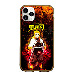 Чехол iPhone 11 Pro матовый Кёджуро Ренгоку Kimetsu no Yaiba