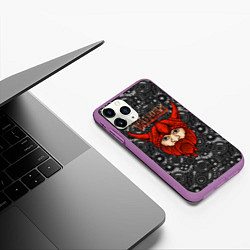 Чехол iPhone 11 Pro матовый Valheim красный викинг, цвет: 3D-фиолетовый — фото 2