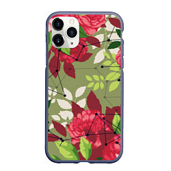 Чехол iPhone 11 Pro матовый Neuro flower, цвет: 3D-серый