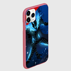 Чехол iPhone 11 Pro матовый Поднятие уровня Аниме, цвет: 3D-малиновый — фото 2