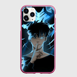 Чехол iPhone 11 Pro матовый Solo leveling Manga, цвет: 3D-малиновый