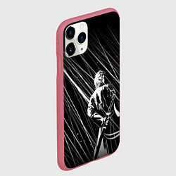 Чехол iPhone 11 Pro матовый Вирджил под дождём, цвет: 3D-малиновый — фото 2