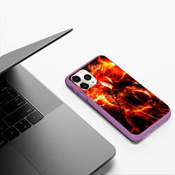 Чехол iPhone 11 Pro матовый Данте в огне, цвет: 3D-фиолетовый — фото 2