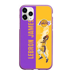 Чехол iPhone 11 Pro матовый Леброн NBA, цвет: 3D-фиолетовый