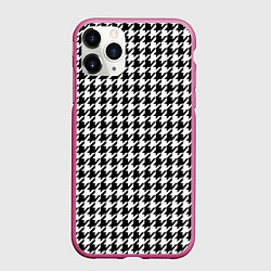 Чехол iPhone 11 Pro матовый Гусиная лапка, цвет: 3D-малиновый