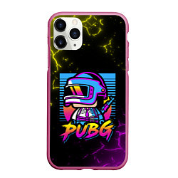 Чехол iPhone 11 Pro матовый PUBG RETRO NEON ПАБГ НЕОН, цвет: 3D-малиновый