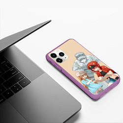 Чехол iPhone 11 Pro матовый Клетки за работой, цвет: 3D-фиолетовый — фото 2