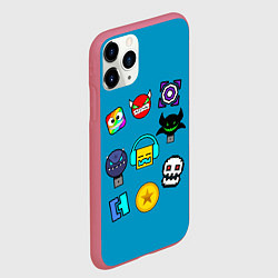 Чехол iPhone 11 Pro матовый Geometry Dash: Icons, цвет: 3D-малиновый — фото 2