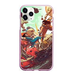 Чехол iPhone 11 Pro матовый Dragon ball Fight, цвет: 3D-розовый