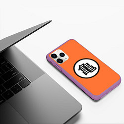 Чехол iPhone 11 Pro матовый Сон Гоку знак, цвет: 3D-фиолетовый — фото 2