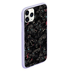 Чехол iPhone 11 Pro матовый Волки Wolwes, цвет: 3D-светло-сиреневый — фото 2