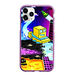 Чехол iPhone 11 Pro матовый Geometry Dash: Art, цвет: 3D-фиолетовый