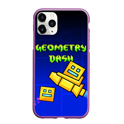 Чехол iPhone 11 Pro матовый Geometry Dash, цвет: 3D-фиолетовый