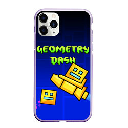 Чехол iPhone 11 Pro матовый Geometry Dash, цвет: 3D-светло-сиреневый