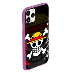 Чехол iPhone 11 Pro матовый ONE PIECE ВАН ПИС ЧЕРЕП, цвет: 3D-фиолетовый — фото 2