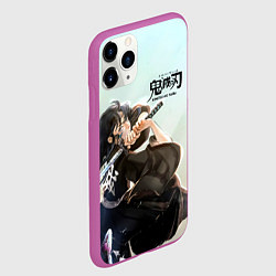 Чехол iPhone 11 Pro матовый Муичиро Токито Kimetsu no Yaiba, цвет: 3D-фиолетовый — фото 2