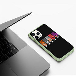 Чехол iPhone 11 Pro матовый Agents Futurama, цвет: 3D-салатовый — фото 2