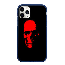 Чехол iPhone 11 Pro матовый Кровавый череп, цвет: 3D-тёмно-синий
