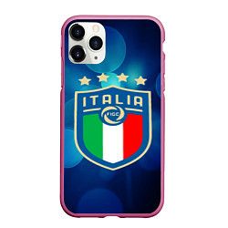 Чехол iPhone 11 Pro матовый Сборная Италии, цвет: 3D-малиновый