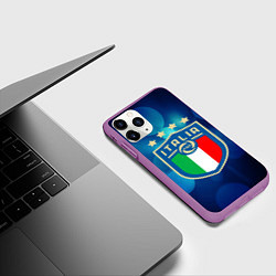 Чехол iPhone 11 Pro матовый Сборная Италии, цвет: 3D-фиолетовый — фото 2