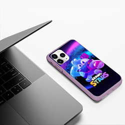 Чехол iPhone 11 Pro матовый Сквик Squeak Brawl Stars, цвет: 3D-сиреневый — фото 2