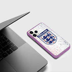 Чехол iPhone 11 Pro матовый Сборная Англии, цвет: 3D-фиолетовый — фото 2