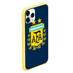Чехол iPhone 11 Pro матовый Сборная Аргентины, цвет: 3D-желтый — фото 2