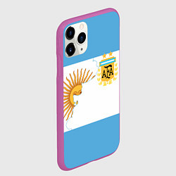 Чехол iPhone 11 Pro матовый Сборная Аргентины, цвет: 3D-фиолетовый — фото 2