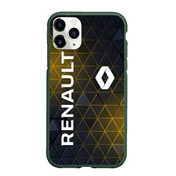 Чехол iPhone 11 Pro матовый RENAULT РЕНО ЖЕЛТАЯ ГЕОМЕТРИЯ