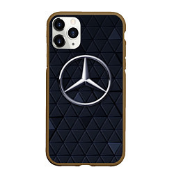 Чехол iPhone 11 Pro матовый MERCEDES BENZ 3D Geometry 3Д, цвет: 3D-коричневый