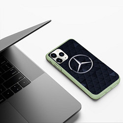 Чехол iPhone 11 Pro матовый MERCEDES BENZ 3D Geometry 3Д, цвет: 3D-салатовый — фото 2