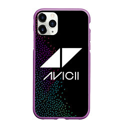 Чехол iPhone 11 Pro матовый AVICII RAIBOW STYLE, цвет: 3D-фиолетовый