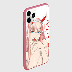 Чехол iPhone 11 Pro матовый Darling in the Franxx Zero Two, цвет: 3D-малиновый — фото 2