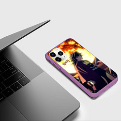 Чехол iPhone 11 Pro матовый Demon Slayer: Kimetsu no Yaiba, цвет: 3D-фиолетовый — фото 2