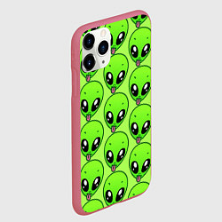 Чехол iPhone 11 Pro матовый Инопланетяне, цвет: 3D-малиновый — фото 2